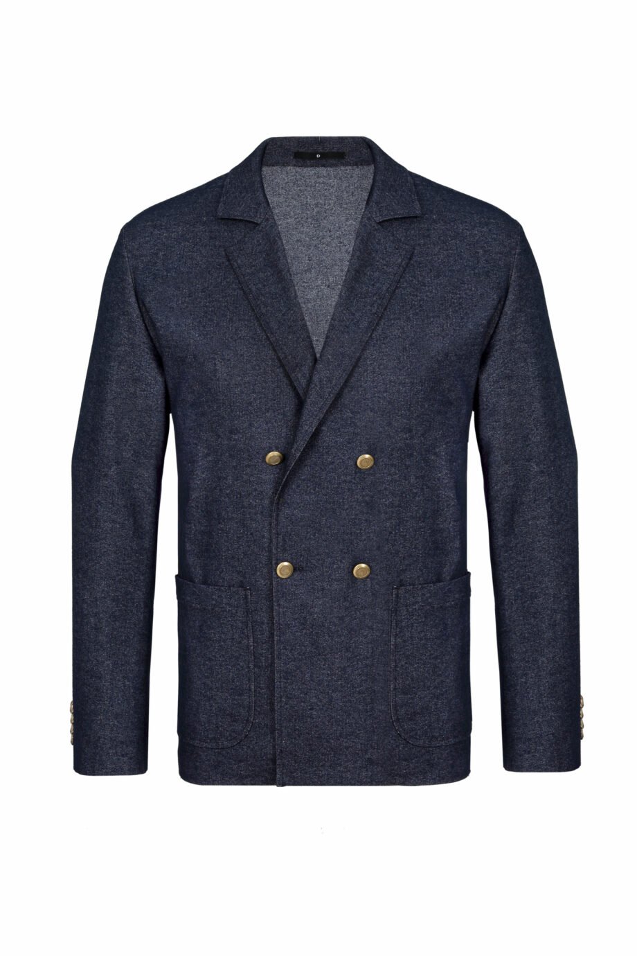 Double-breasted shirt jackets in denim blue