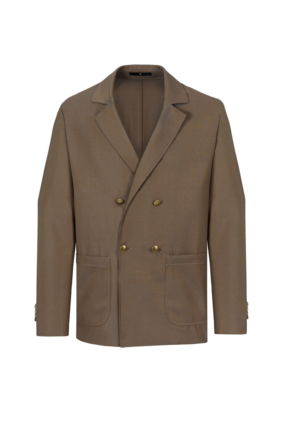 Zweireiher-Blazer in Braun-Grau mit elegantem Glanz