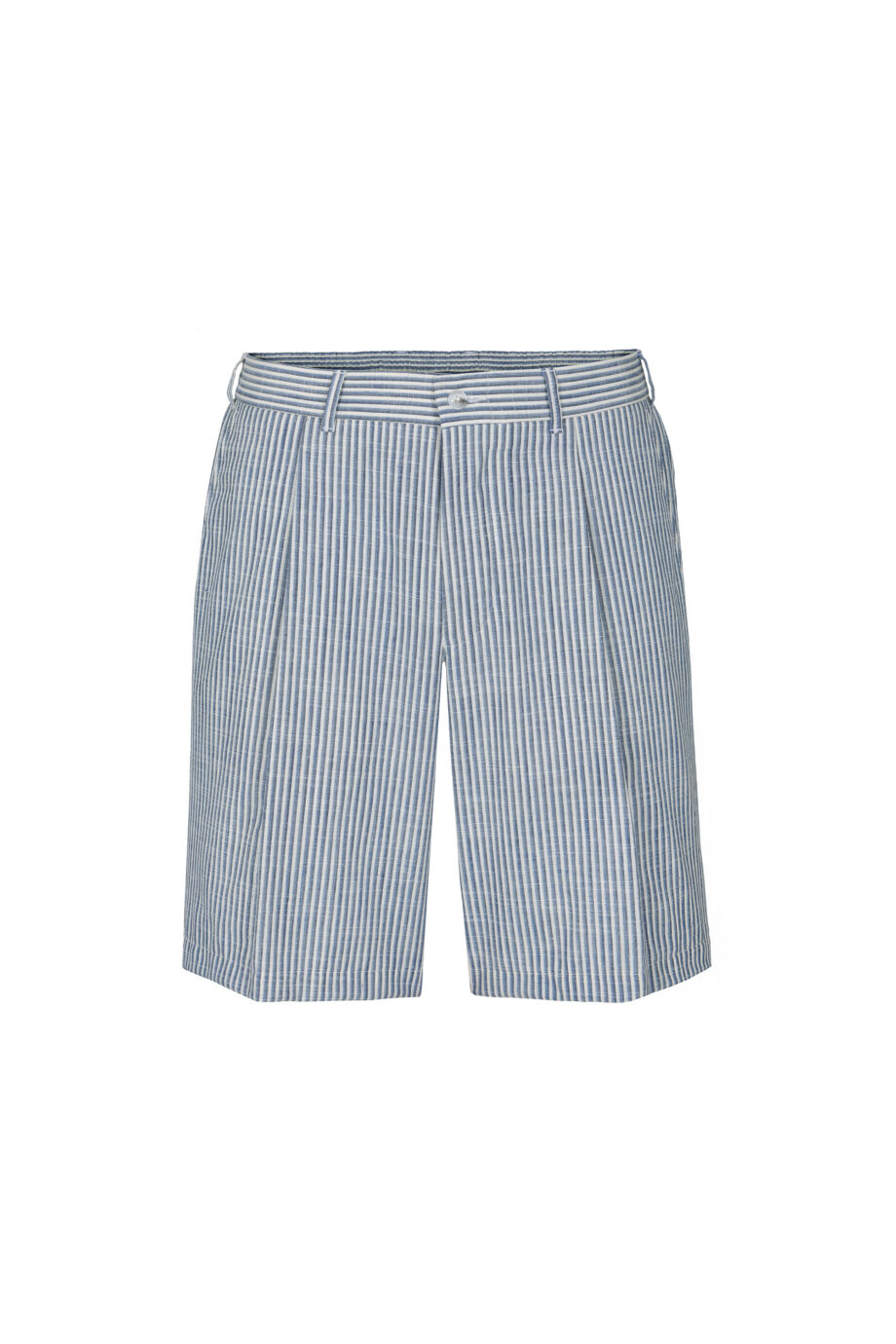 Bermuda trousers in light blue with stripes