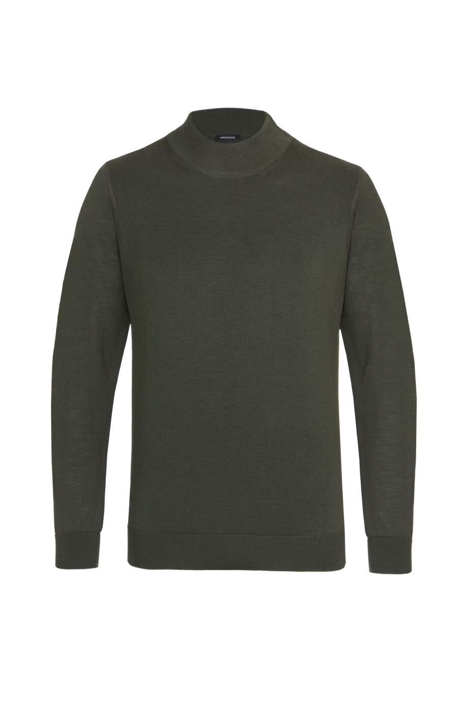 Strick-Pullover mit Kragen in Dunkelgrün