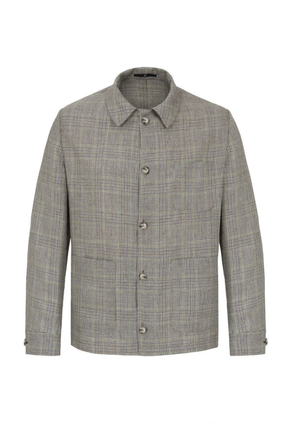 Hemdjacke in Braun mit einem Glencheck Muster