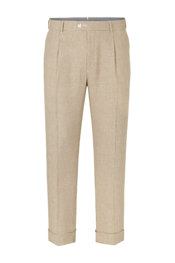 Hose in Beige kariert