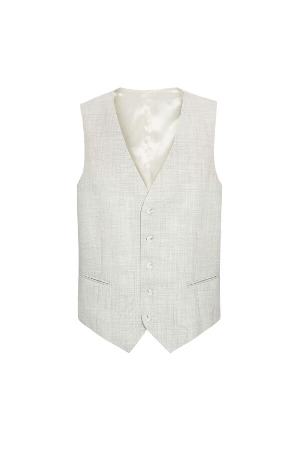 Anzug-Weste in Hellgrau mit dezentem Karo