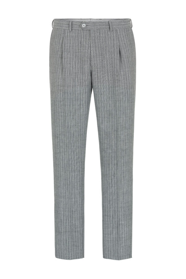 Anzug-Hose in Hellgrau mit Nadelstreifen