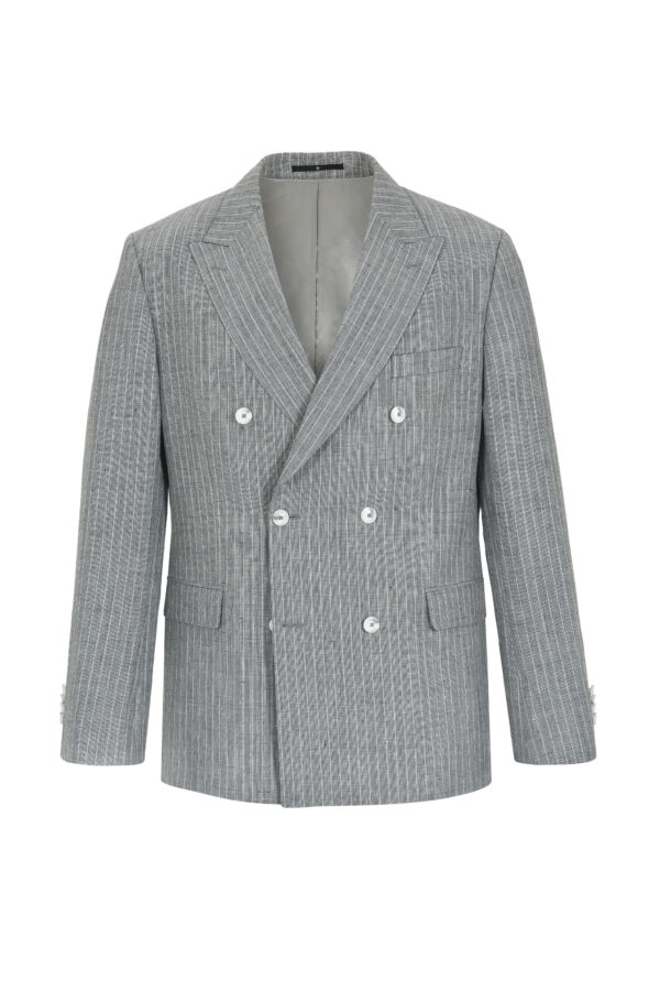 Anzug-Sakko in Hellgrau mit Nadelstreifen