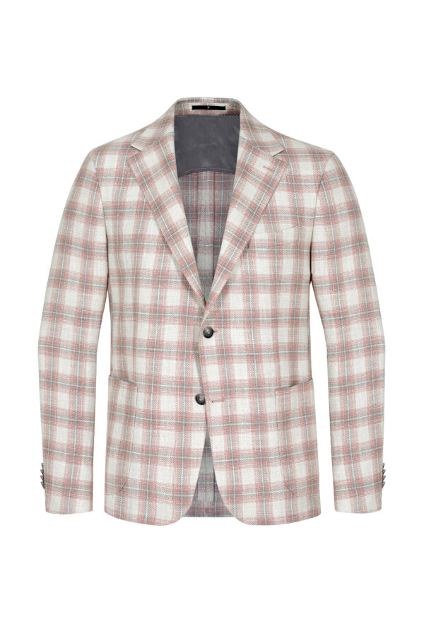 Sakko in Rosa mit einem Glencheck Muster