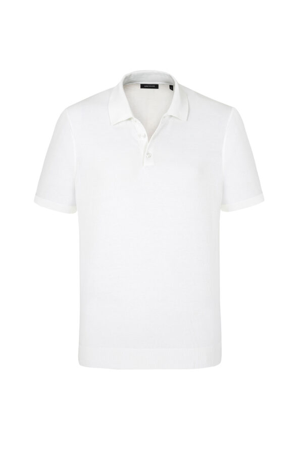 Knitted polo shirt in white