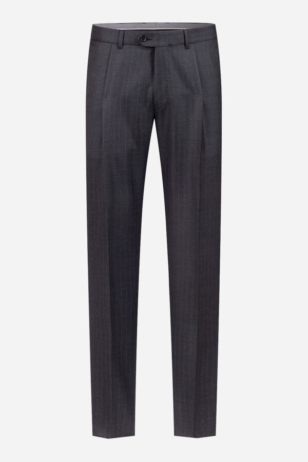 Suit trousers in anthracite with pinestripes