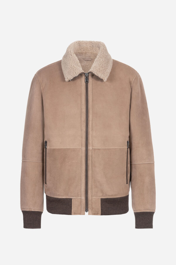 Lederjacke in camel