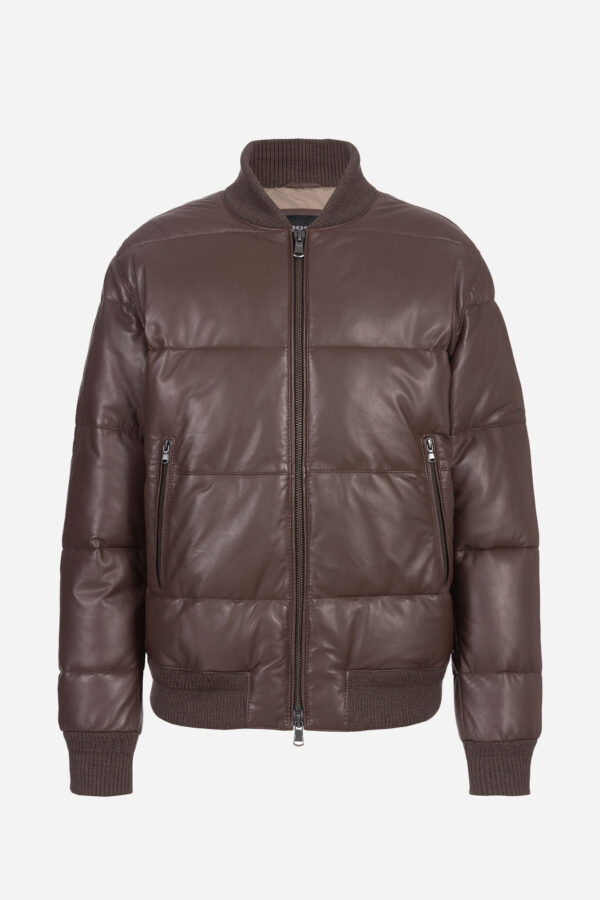 Leather jacket in brown