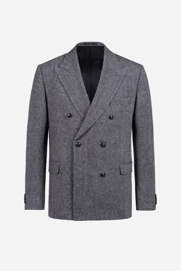 Jacket in gray with a herringbone pattern