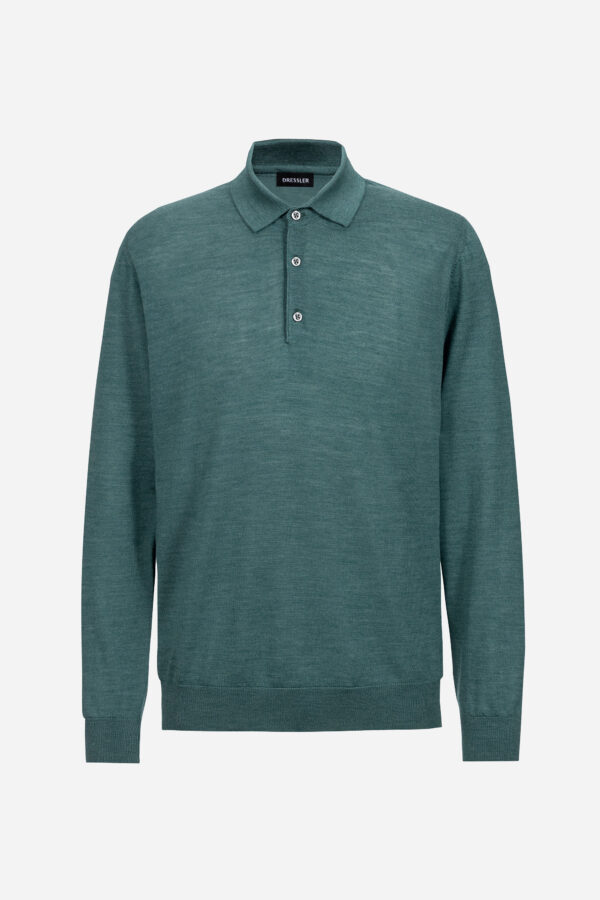 Strick-Polo in petrol