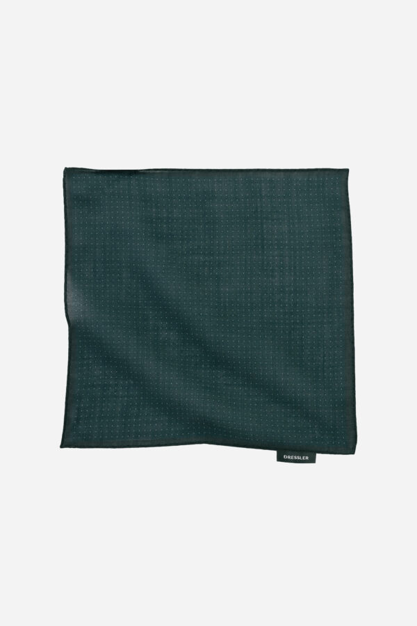 Pocket square in dark green with a subtle pattern