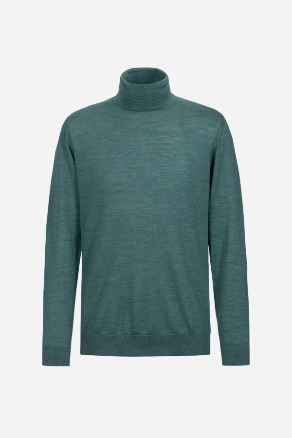 Rollkragenpullover in petrol